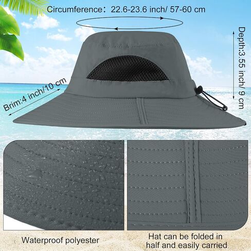 6 Pack Mens Sun Hats with UV Protection Waterproof Wide Brim Bucket Safari Hat for Men Women Foldable Sun Hats for Fishing Hiking Garden Safari Camping, 6 Colors in Saudi Arabia