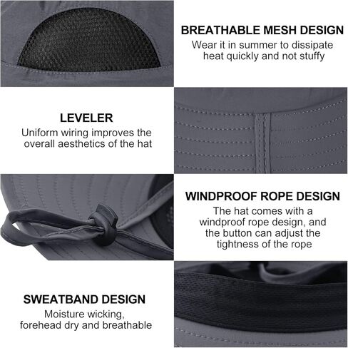 6 Pack Mens Sun Hats with UV Protection Waterproof Wide Brim Bucket Safari Hat for Men Women Foldable Sun Hats for Fishing Hiking Garden Safari Camping, 6 Colors in Saudi Arabia