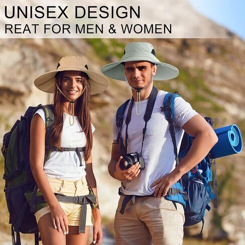 6 Pack Mens Sun Hats with UV Protection Waterproof Wide Brim Bucket Safari Hat for Men Women Foldable Sun Hats for Fishing Hiking Garden Safari Camping, 6 Colors in Saudi Arabia