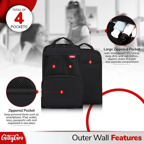 حقيبة ظهر عمودية من GillyGro لحمل الحقيبة والمحفظة والنزهة والتخييم - مقسم الحقيبة المعزولة المقاومة للماء وقابلة للطي - ملحقات السفر للنساء والرجال in Kuwait