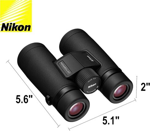 مجموعة مناظير Nikon Monarch M7 8x42 (16765) باللون الأسود مع قلم عدسة وقطعة قماش للتنظيف، مناظير مدمجة للبالغين للصيد ومشاهدة الطيور وأساسيات المشي لمسافات طويلة والتكبير والسفر in Kuwait