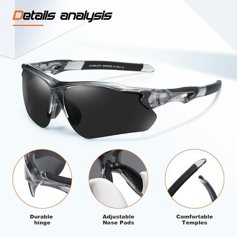 FAGUMA Polarized Sports Sunglasses for Men Women Fishing Cycling Running Golf Motorcycle TR90 Frame UV400 in Kuwait