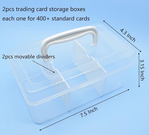 صندوق تخزين بطاقات التداول من كاتين، حامل بطاقات بلاستيكية لأكثر من 400 بطاقة تداول قياسية، عبوتان in Kuwait