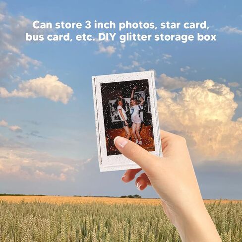 ciciglow 3 Inch Photo Storage Box, Crystal Texture Mini Photo Holder Case with Hand Rope for Instant Camera Photo (Transparent) in Saudi Arabia