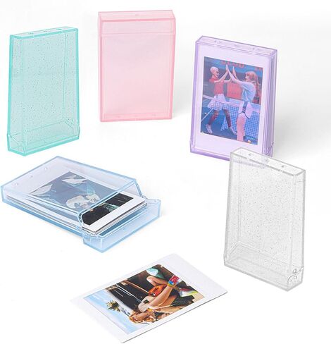 ciciglow 3 Inch Photo Storage Box, Crystal Texture Mini Photo Holder Case with Hand Rope for Instant Camera Photo (Transparent) in Saudi Arabia