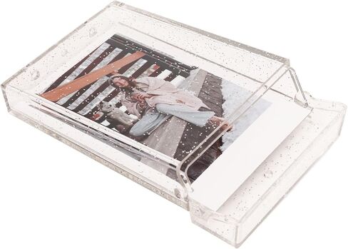 ciciglow 3 Inch Photo Storage Box, Crystal Texture Mini Photo Holder Case with Hand Rope for Instant Camera Photo (Transparent) in Saudi Arabia