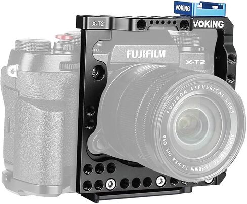 قفص فيديو للكاميرا من سبائك الألومنيوم Voking VK-XT2C مع لوحة تحرير سريعة قابلة للفصل تناسب Fujifilm X-T2 in Kuwait