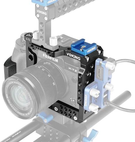 قفص فيديو للكاميرا من سبائك الألومنيوم Voking VK-XT2C مع لوحة تحرير سريعة قابلة للفصل تناسب Fujifilm X-T2 in Kuwait