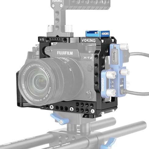 قفص فيديو للكاميرا من سبائك الألومنيوم Voking VK-XT2C مع لوحة تحرير سريعة قابلة للفصل تناسب Fujifilm X-T2 in Kuwait