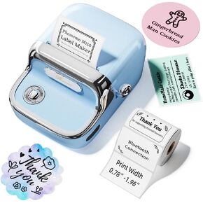 Phomemo M150 Label Maker Machine, 2024 Upgraded Bluetooth Sticker Printer, 2" Thermal Label Priner for Home Use & Small Business, Compatible with iOS & Android Phone, with 1 Pack 40x30mm Thermal Label
