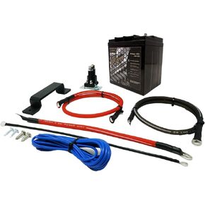 Polaris RZR 2nd Battery Kit, UTV Stereo Second Battery Kit w/AGM Battery, Mount, Isolator, Wires & Hardware (Not For XP Pro Models)