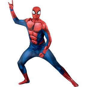 MARVEL Spider-Man Official Adult Deluxe Zentai Halloween Costume - Stretch Spandex with Hidden Zippers and Wrist Slits