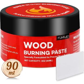 FUMILE Wood Burning Gel and Mini Squeegee -3.17 OZ Wood Burning Paste for Crafting, Creates Beautiful Art in Minutes，Wood Burning Kit for Beginners