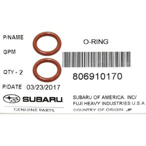 Subaru 1985-2021 Engine Oil Dipstick Tube Seal Set x2 Impreza Legacy 806910170 WRX STi Forester Genuine