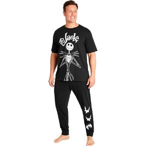 Disney Mens Pyjamas Jack Skellington Donald Duck Grumpy Men's Nightwear Set T-Shirt Long Bottoms PJs M-3XL Loungewear