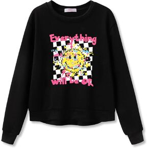 Serdomi Stylish Graffiti/California/New York Crop Sweatshirt for Little & Big Girls - Cool Top Clothes Size 6-18