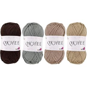 Cotton Yarn for Crocheting and Knitting 4 * 3.5OZ /218yd- DK(Light) Soft Yarn 60% Cotton 40% Acrylic Crochet Yarn for Making Granny Squares and amigurumi(Colourful)