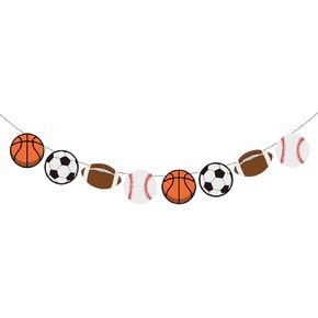 Sports Party Banners Sports Theme Party Decorations Basketball, Football, Baseball, Soccer Ball Hanging Banners Bunting Baby Shower,Birthday Party Decor