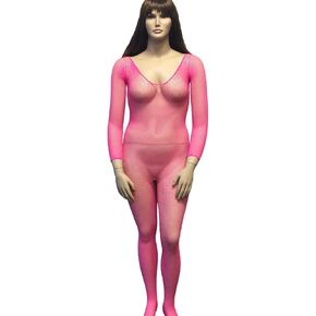 Dreamgirl Plus Size Hosiery Lingerie Long Sleeve Fishnet Bodystocking