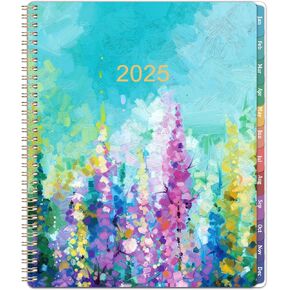 2025 Planner - Planner 2025, Jan 2025 - Dec 2025, 2025 Planner Weekly and Monthly, 8.5" x 11" 2025 Calendar Monthly Planner with Tabs & Pocket, Flexible Cover, Twin-Wire Binding- Oil Painting