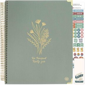 bloom daily planners HARDCOVER 2025 (8.5" x 11") Calendar Year Day Planner (January 2025 - December 2025) - Passion/Goal Organizer - Monthly & Weekly Inspirational Agenda Book - Green Linen