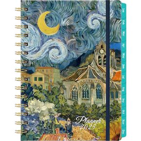 Planner 2025-2026 - Academic Planner 2025-2026, Jul. 2025 - Jun. 2026, 2025-2026 Planner Weekly and Monthly with Tabs, 6.3" x 8.4", Hardcover with Back Pocket + Twin-Wire Binding - Oil Painting