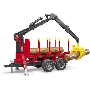 Bruder Forestry Trailer with Crane Grapple and 4 Logs