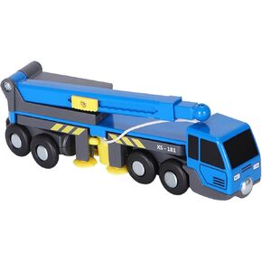 Toyvian Engineering Vehicle Mini Toy Train Tracks Train Toys Woody Toy Simulation Engineering Car Toy Telescopic Crane Truck Compatible Plastic