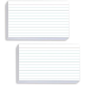 White Index Cards 5x7 Ruled, 50 Pcs File Note Cards, Lined Index Cards, Flash Cards, Study Cards, Flashcards for Studying, Notecards for Studying, Note Taking and To Do List