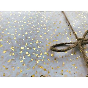 InsideMyNest Antique Copper Gold Two-Toned Foil Specks on White Tissue Paper 30x20 inches (20)