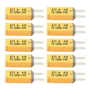 Automatic Reset ATM Mini Circuit Breaker Car Protector Blade Fuses Assortment Kit 10pcs DC14 V E71 T1 25 Amp
