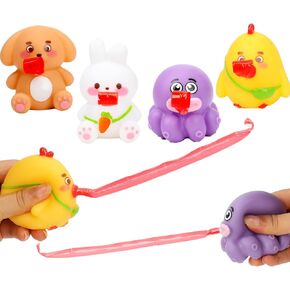 4Pack Tongue Out Toys Squeeze Toys for Kids Boys Girls Easter Basket Stuffers Gifts
