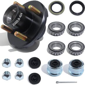 Trailer Hubs Kit 4 Lug 4" for 2000Lb 4x4 Trailer Axle Kit Fits 1" and 1-1/16" Straight Spindle 1 Set