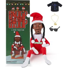 Snoop Dogg Snoop on a Stoop 2024 Christmas Elf Doll, 12" Small Plush Toys, Includes Elf Toy, Extra Tshirt, Sunglasses and Necklace, Christman Gifts for Men & Women.