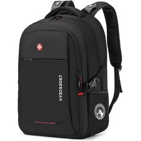 Travel Laptop Backpack Water Resistant Commuter Backpack with USB Charging Hole Computer Bag Daypack for Men Women Work Daily Life,Black