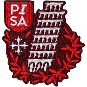 Vagabond Heart Pisa Italy Patch - Great Iron on Backpack Badge - Leaning Tower of Pisa Souvenir
