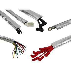 JCP USA Slip-Over, Cool Sleeves, Aluminum Metallic Heat Shield Sleeve Fiberglass Insulated Wire Hose Cover (Hook & Loop 21-26mm, 13/16"-1" Aprox. I.D, 6 Foot)