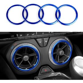 4pcs Aluminum for Chevy Air Conditioner Outlet AC Vent Interior Trim for 2017 2018 2019 2020 2021 2022 2023 2024 Chevrolet Camaro Accessories (Red)