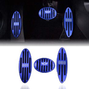 No Drilling Non Slip Gas Pedal Brake Pedal Kit Cover with Aluminum Alloy 3 Pieces/Set Interior Accessories Trim for 2010-2018 Mini Cooper Countryman, Clubman, Roadster, Hatch, Paceman (RED)