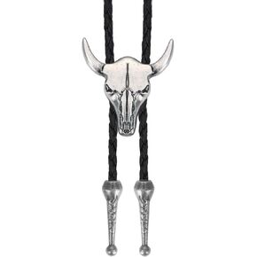 American Bolo Tie, Adjustable Western Rodeo Theme Leather Rope Necklace, Costume Accessories for Men, Women