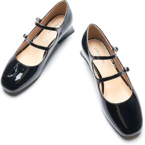 C.Paravano Mary Jane Shoes Square Toe Mary Janes Low Heel Mary Jane Low Block Heels Mary Jane Pumps Women Shoes Dressy Comfortable