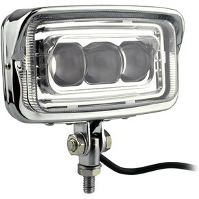 Motorcycle Square Vintage 3 LED'S Headlight Retro Headlamp Front Light Lamp Chrome Hi/Lo Beam FOR Chopper Cafe Racer Bobber Custom Moto