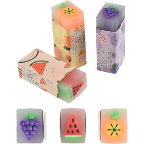 15Pcs Cute Fruit Erasers for Kids, Fun Food Pencil Erasers for School Supplies Prize Gifts Party Favors