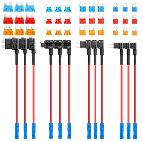 CREASOL 12V Add-a-Circuit Fuse Tap Kit: 4 Types (ATO, ATC, ATM, APM) - 12x 5A, 12x 10A, 12x 15A Fuses - Standard, Micro2, & Low Profile Adapters for Cars, Trucks, Boats,12-Pack