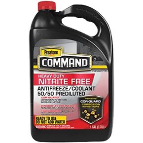Prestone Cor-Guard Command Nitrite Free Extended Life Antifreeze and Coolant Prediluted, Red, 1 Gallon, Pack of 6