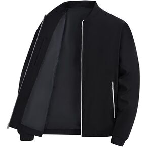QPNGRP Men's Bright Zipper Windbreaker Softshell Lightweight Jacket