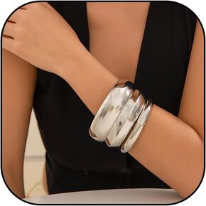 YANCHUN 2/3PCS Gold Bangles for Women Bangle Bracelets Chunky Bangles Bracelets Non Tarnish Gold/Silver Bracelet for Women Trendy Jewelry Gifts