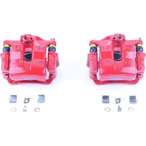 Power Stop Front S2812 Pair of High-Temp Red Powder Coated Calipers For Mazda Miata 2001-2005 [Model Specific]