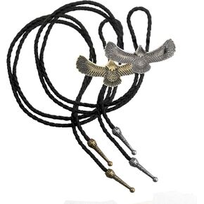 TORMEN Vintage Adjustable Bolo Tie, Unisex Western Necktie Accessory for Parties & Casual Wear(Silver & Bronze)