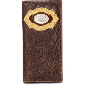 Checkbook Wallet Bifold w w/o Cow Hair or Embroidery Fabric Wallet 0203 BR